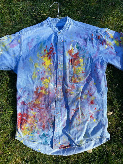 Deme Original Painted Long Sleeve Collared Shirt